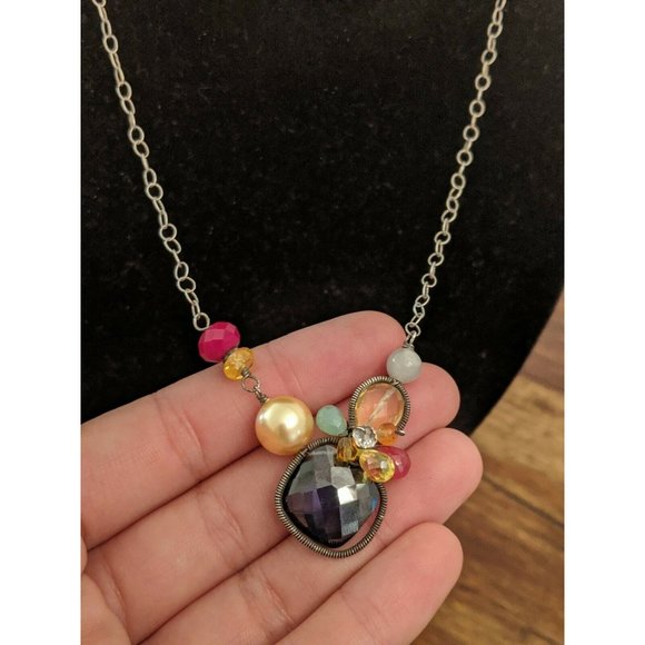 Anna Belkan Sterling Gemstone Bead Chain Necklace - Picture 4 of 8